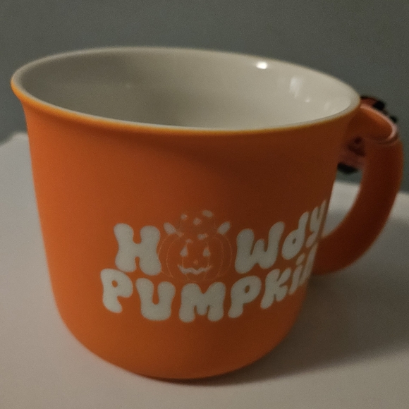 Howdy Pumpkin SOFT TOUCH Mug Orange Halloween Spooky Cowgirl NWT - Picture 3 of 3